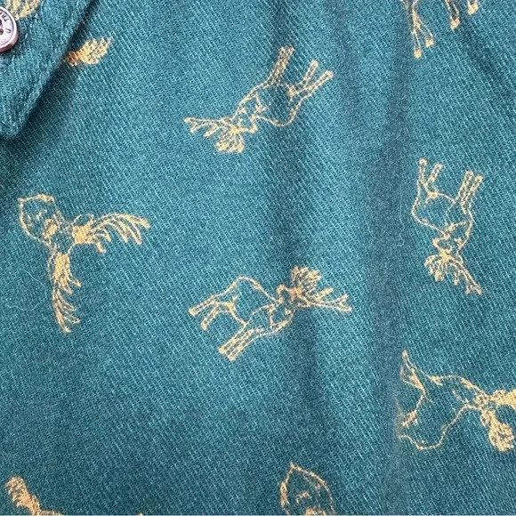 Duluth NEW! Green Moose Print Relaxed Fit Flannel Shirt Size Large - Picture 6 of 11
